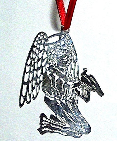 Angel with Dove, Silverplate Christmas Tree Ornament