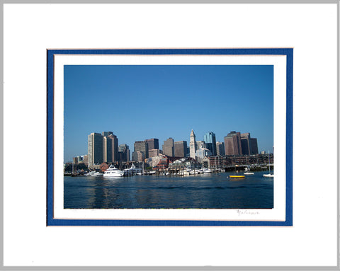 Boston Viewed from the Harbor Matted Print