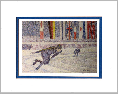 Speed Skaters Matted Print