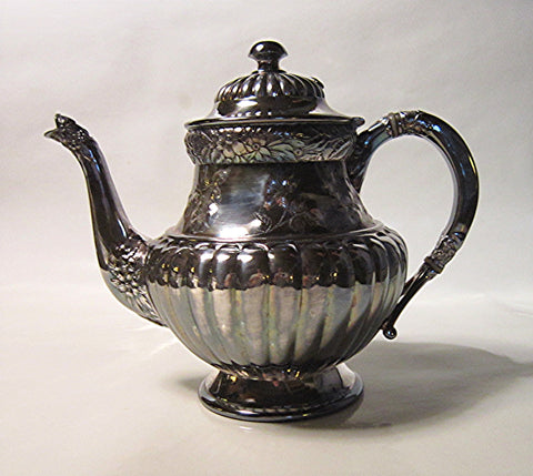 Victorian Silverplate Teapot Queen Anne Style