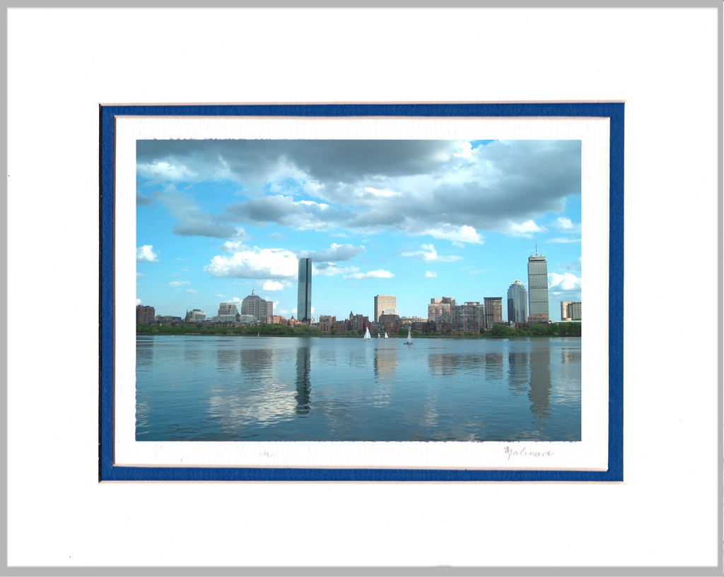 Boston Skyline Matted Print