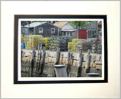 Lobster Traps Matted Print