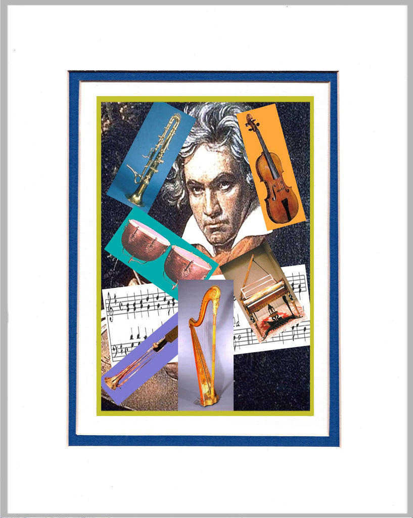Ludwig van Beethoven and Period Instruments Matted Print