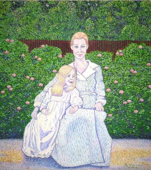 Mother and Daughter in Garden