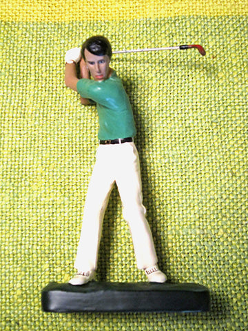 Golfer, Handcast and handpainted Vintage English Pewter