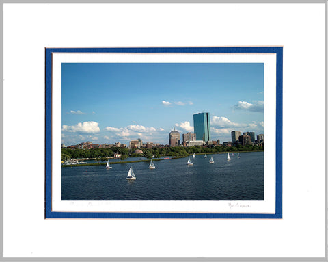 Sailing on the Charles Matted Print