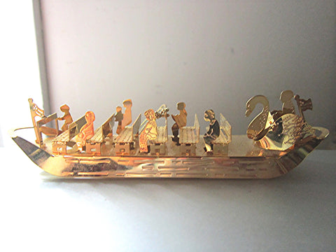 Vintage Goldplate Christmas Ornament, " Swan Boat"