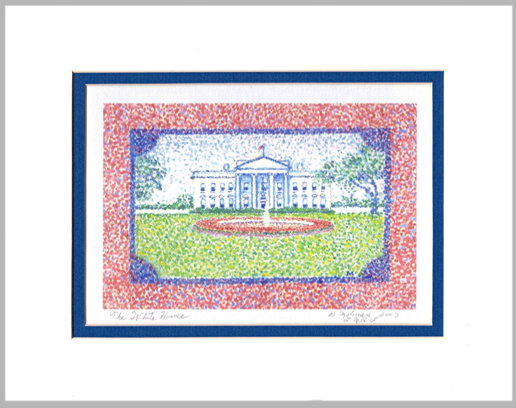White House Matted Print