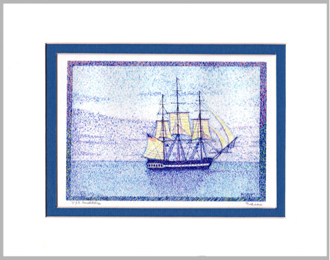 USS Constitution Matted Print